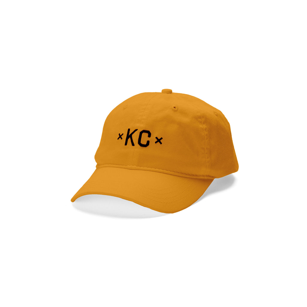 KC Trucker Hat Mustard Yellow Distressed