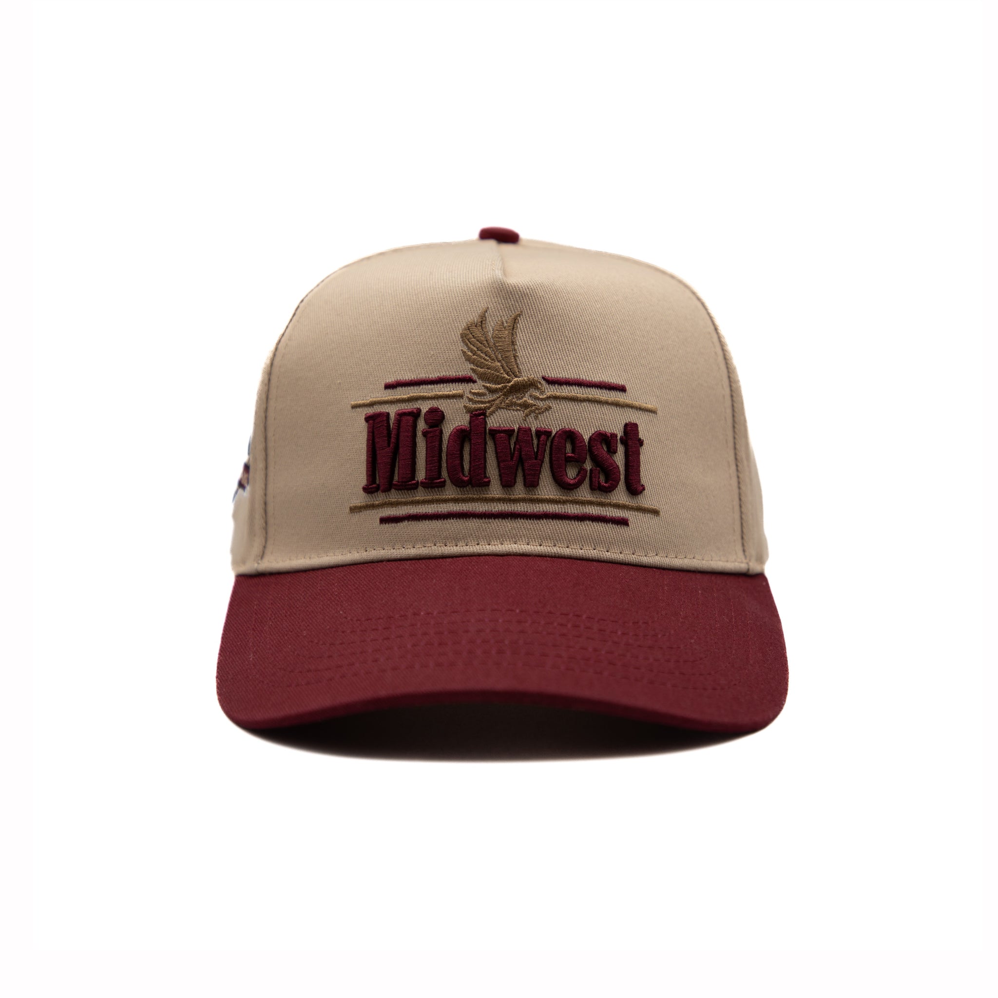 Midwest Snapback - Maroon/Biege