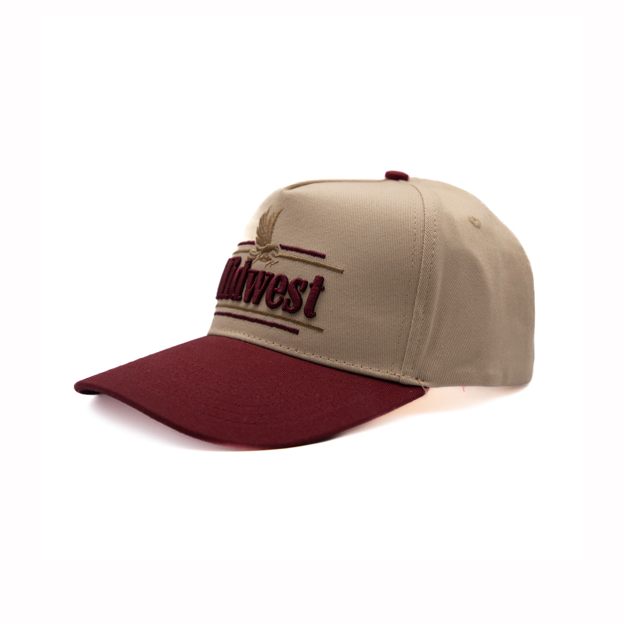 Midwest Snapback - Maroon/Biege