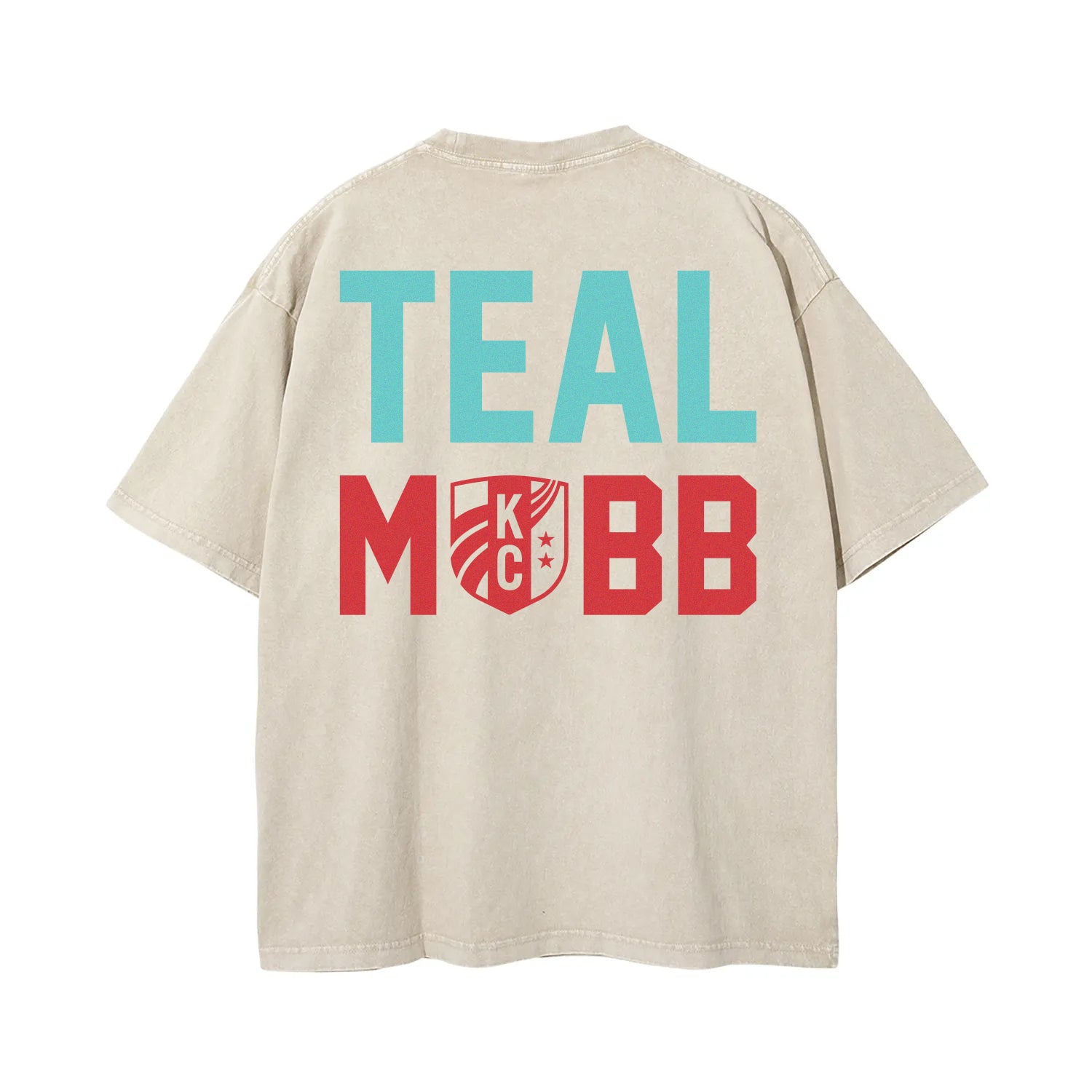 KC Current Teal Mobb Tee - Cream