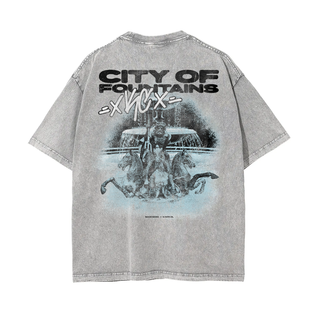 City of Fountains KC Tee - Silver