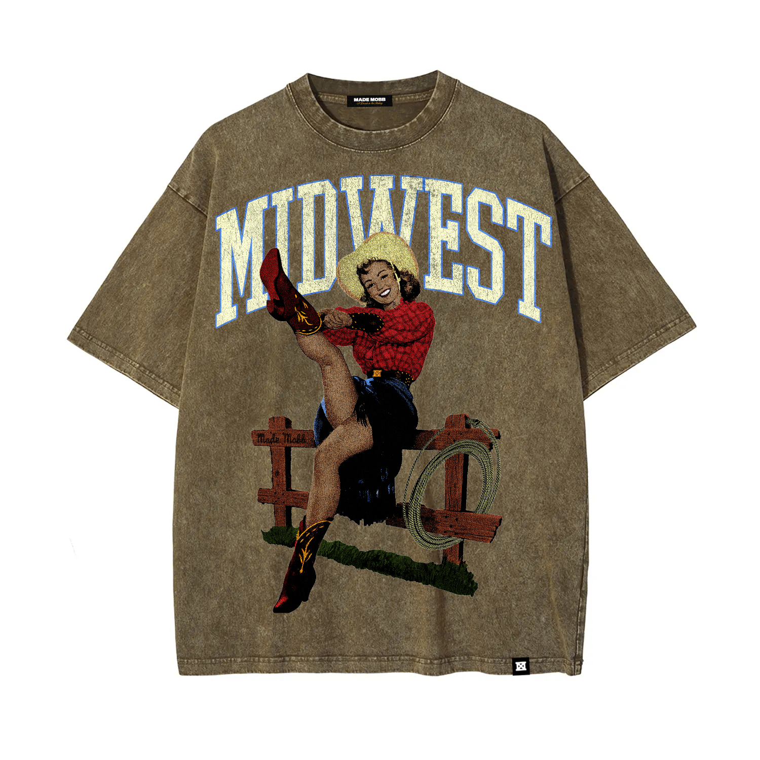 MIDWEST Cowgirl Tee - Saddle Brown