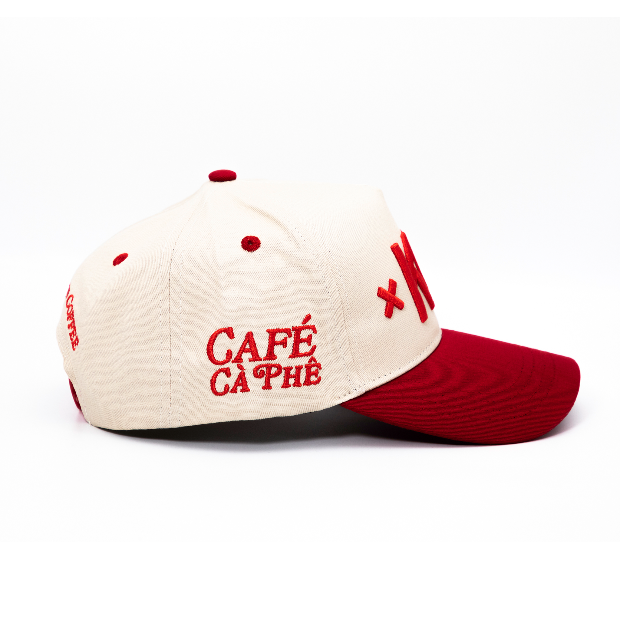 Signature KC Snapback - Red/Cream - CAFÉ CÀ PHÊ X MADE MOBB